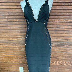 Fashion Nova Black Studded Dress